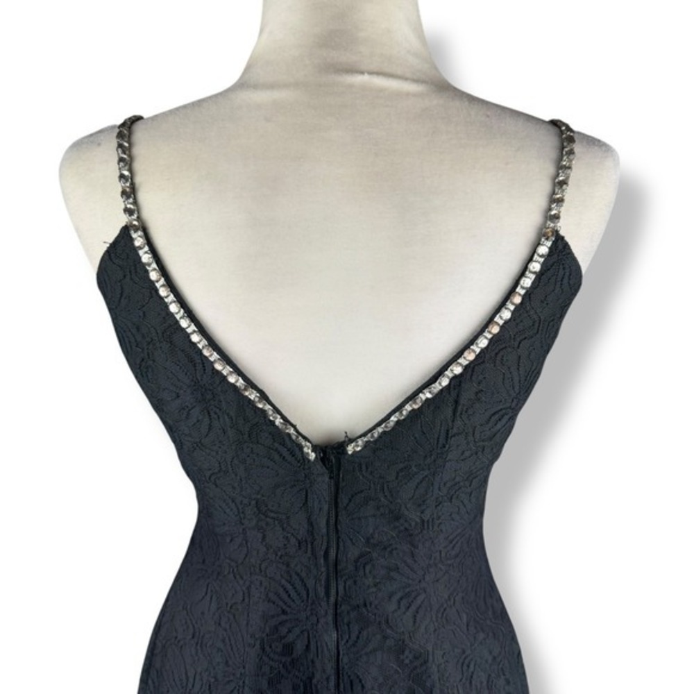 Lilli Diamond Black Lace Wiggle Dress Womens‎ Size Small Glam Vintage 50s 60s - Picture 9 of 16